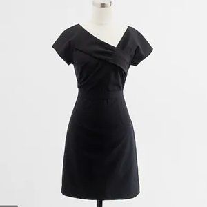 J Crew Navy Wool Origami Sheath Dress